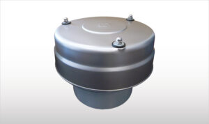 Pressure relief valve used in MACTEX's pneumatic conveying systems, designed to maintain safe pressure levels in material handling and powder transport.