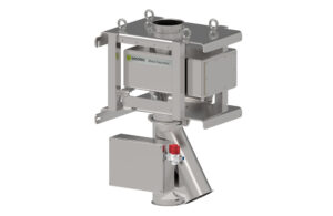 Metal detector used in MACTEX's pneumatic conveying systems, designed to detect and remove metal contaminants for safe and efficient material handling.