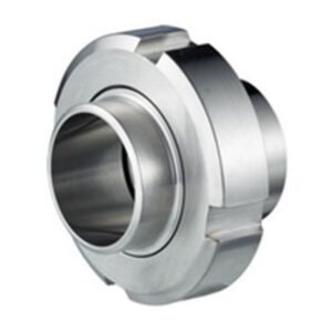 Ferrule/SMS coupler with a stainless steel body, designed for secure connections in MACTEX pneumatic conveying systems, ensuring leak-proof material handling.