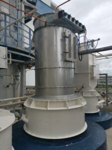 Venting unit installed for pneumatic conveying systems, part of MACTEX's integrated solution for safe and efficient powder handling and material transport.